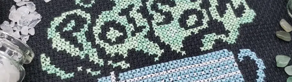 A cropped horizontal banner of the pattern Steeped with Love.
