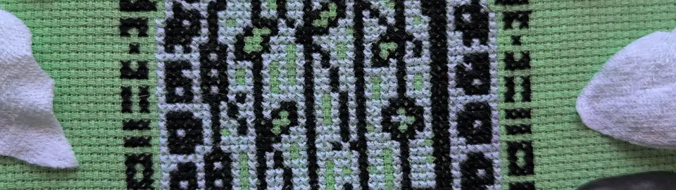 A cropped horizontal banner of the pattern An Ethereal Escape.