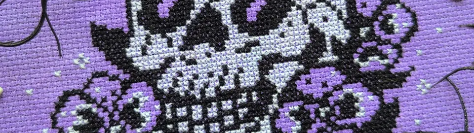 A cropped horizontal banner of the pattern Rest in Pansies.